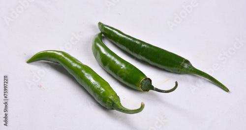 green chili pepper isolated on a white background

