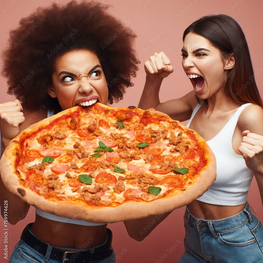 Making healthy choices, but still enjoying pizza! This lighthearted moment highlights the importance of balance. #healthylifestyle #pizzatreat