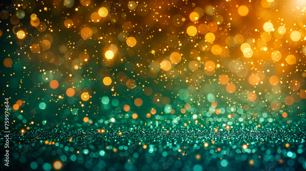Sparkling Bokeh Light, Abstract Gold and Blue Background for Glamorous and Festive Occasions Sparkling Bokeh Light, Abstract Gold and Blue Background for Glamorous and Festive Occasions