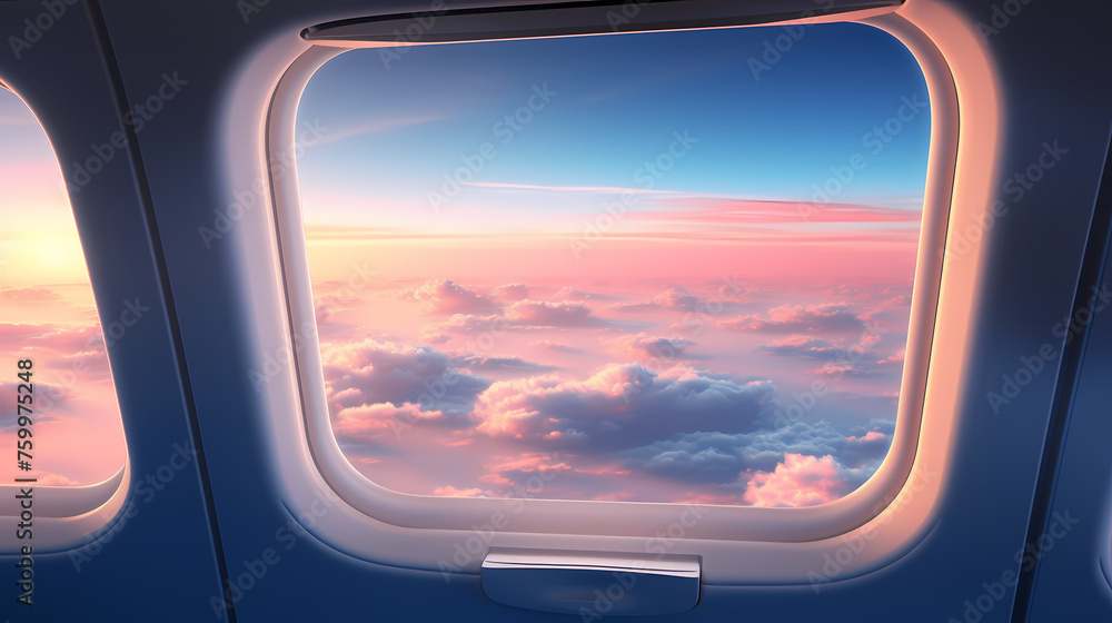 Sky seen from airplane window Sky seen from airplane window