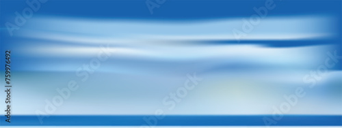 PrintSky Blue and Cloud Background, Vector beautiful landscape nature Horizon Spring Clear Sky in Morning by the beach, sunrise in Summer, Backdrop banner panorama white clouds with blue sea.