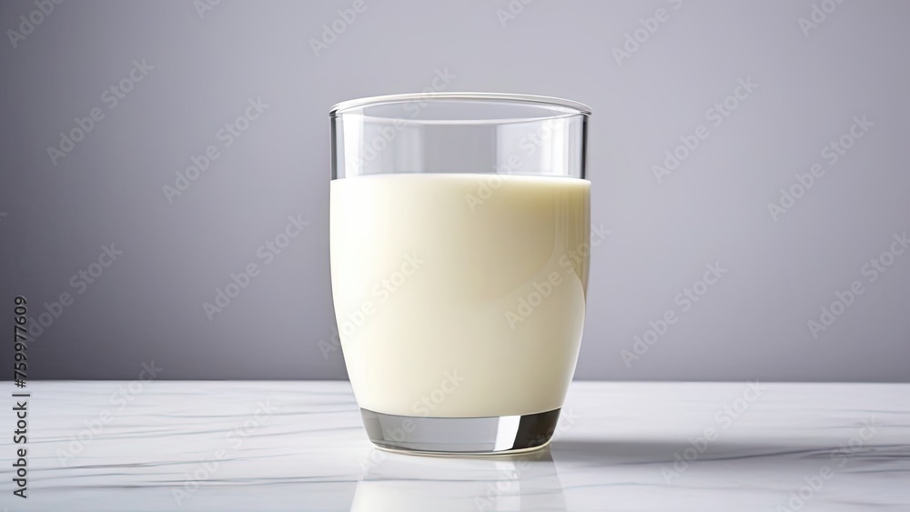 Illustration of a glass of milk on a background of a landscape Illustration of a glass of milk on a background of a landscape