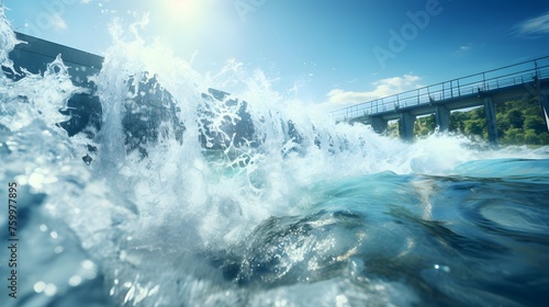 Hydroelectric power dam on a river