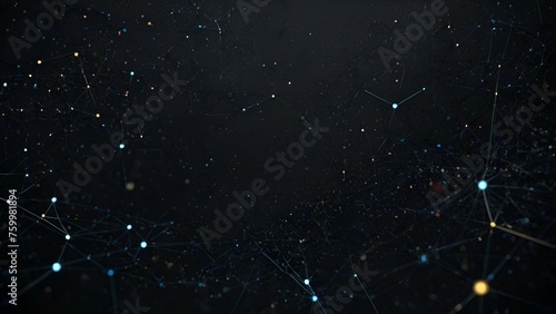 Abstract polygonal space low poly dark background with connecting dots and lines. Connection structure. photo