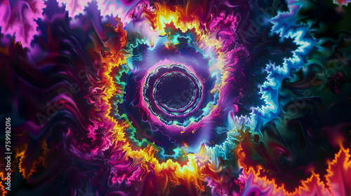 melding into an ethereal shape that transports viewers to the electrifying atmosphere of a music festival rave, set against a black background