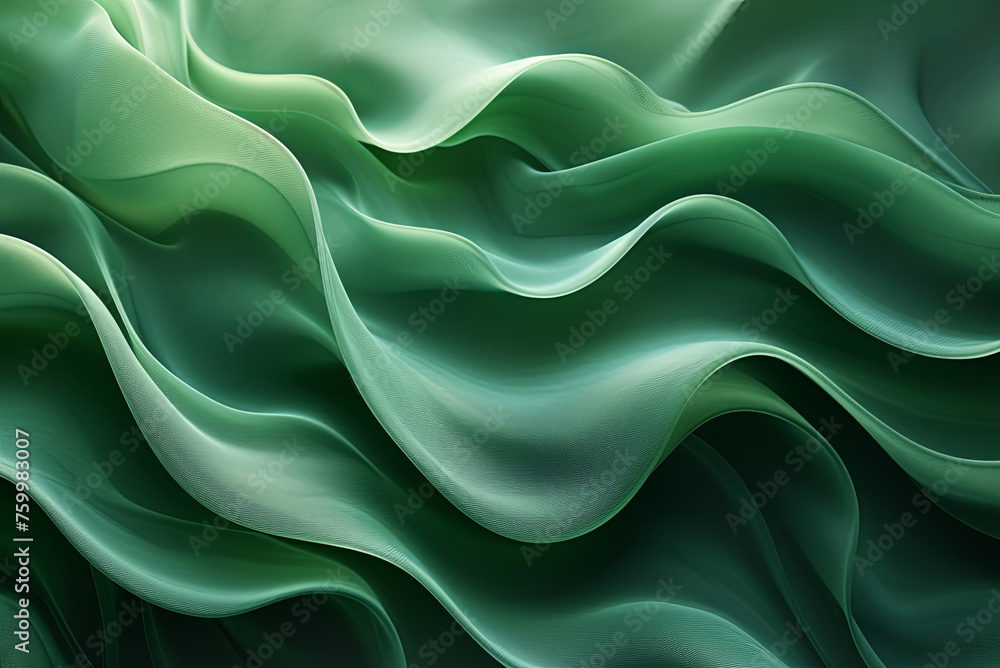 Obraz premium Abstract green background in the form of waves