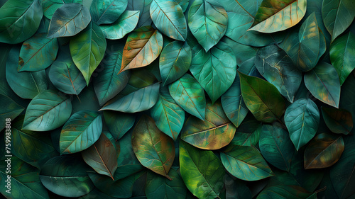 A close up of green leaves with some brown spots