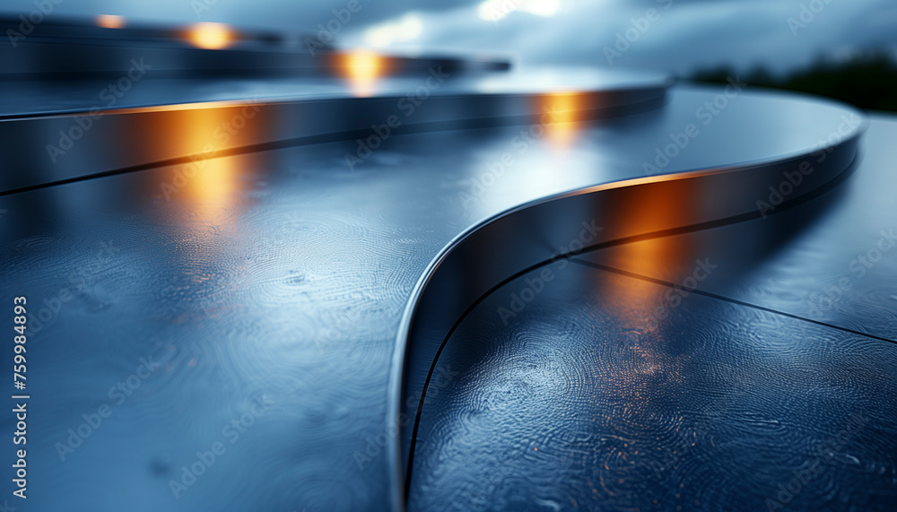 Obraz premium Abstract metallic surface with a brushed finish, under a soft overcast light