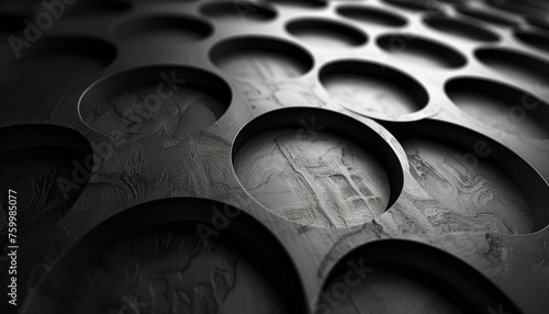 dark minimalistic abstract wallpaper with an array of overlapping graphite circles and ellipses photo