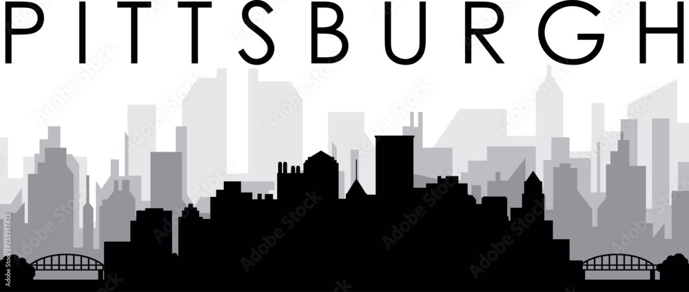 Naklejka premium Cityscape skyline panorama of PITTSBURGH, USA
