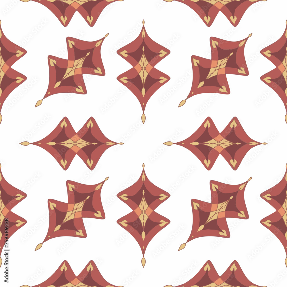 Obraz premium vector graphics, seamless pattern in a floral motif, Moroccan grid in the style of flowers, squares, triangles
