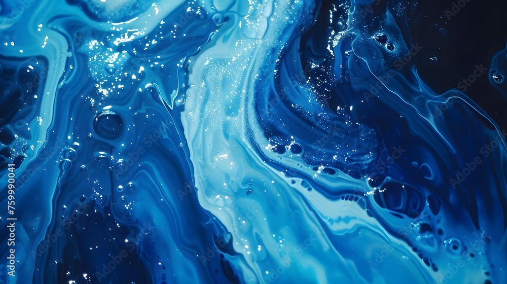 Abstract blue paint wallpaper. Detailed stroke of paint. - obrazy, fototapety, plakaty 