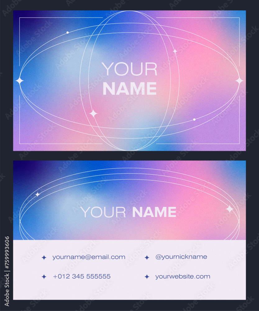 Space gradient business card templates