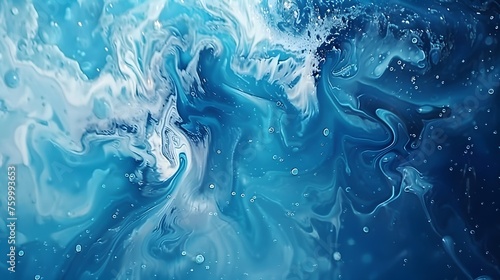 Abstract blue paint wallpaper. Detailed stroke of paint. © KHF
