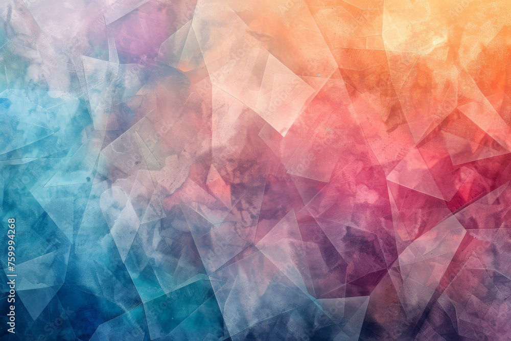Vibrant Abstract Geometric Background with Colorful Polygons - obrazy, fototapety, plakaty 