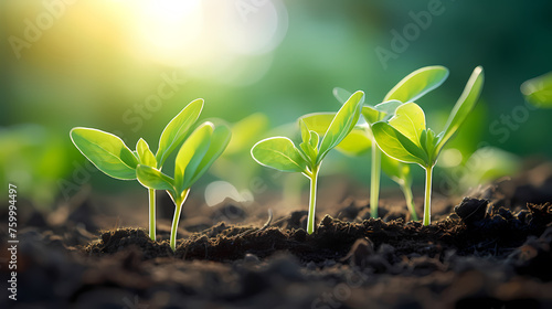 small green plants on the land