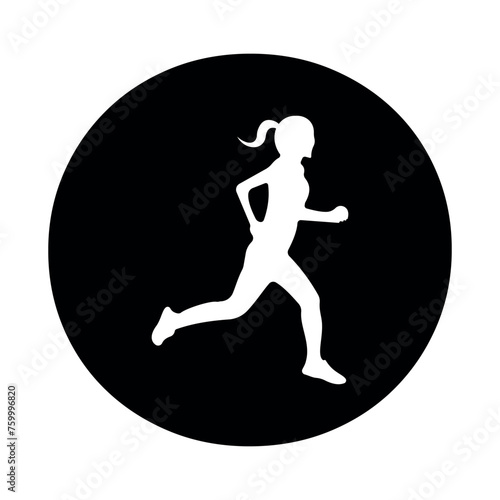 Run logo combine with letter O vector template