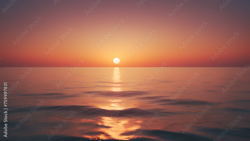 smooth gradient texture background of sunset on the sea with empty space