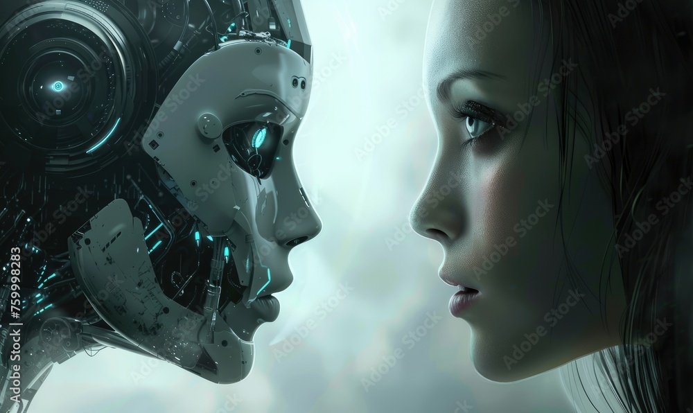 Human robot interface concept with a cyborg. Human robot interface concept with a cyborg.