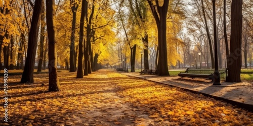 beautiful autumn park Generative AI