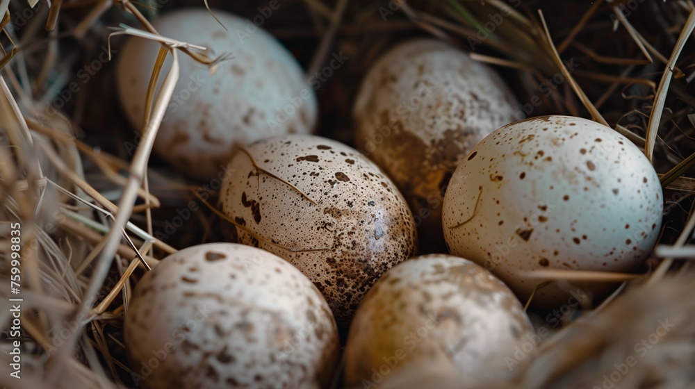 Freshly laid, unwashed eggs with natural cuticle intact, preserving the antibacterial layer, displayed in a rustic setting, highlighting farm-to-table freshness and organic farming practices.