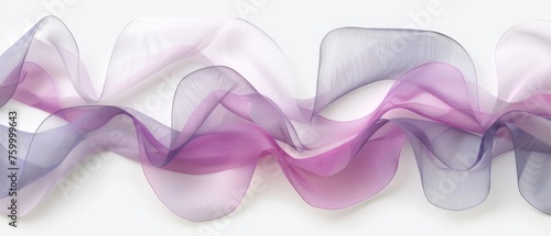  A purple and white wave on white background with a lighter wave on the left.. generative ai