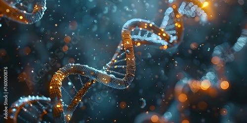 Medical technology harnesses DNA double helix with bioinformatics genetic engineering nanotechnology. Concept Biomedical Engineering, DNA Sequencing, Nanomedicine, Precision Medicine © Ян Заболотний