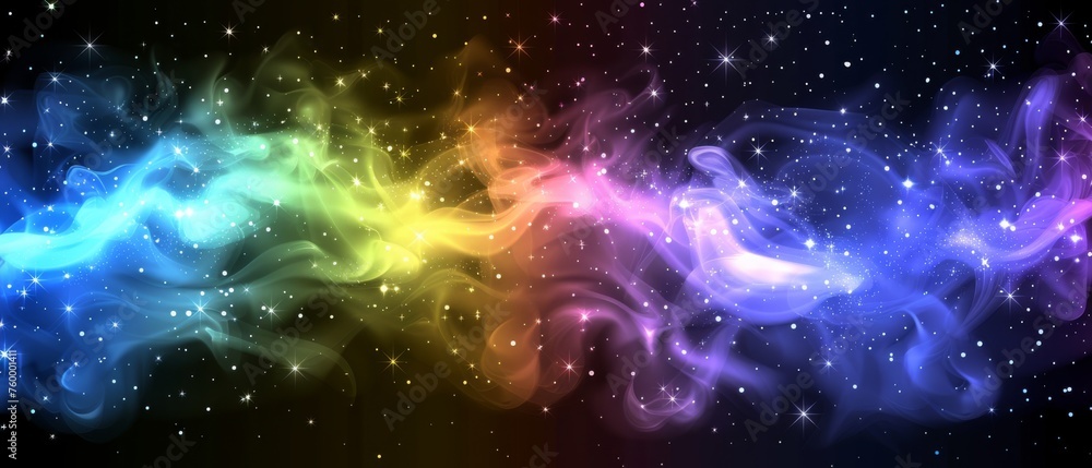  Optimized fix: a colorful abstract background with stars and smoke, or a black background with white stars, centered in the frame.