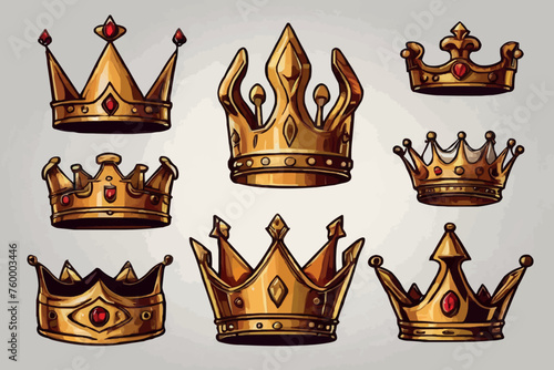 Golden crowns with different designs
