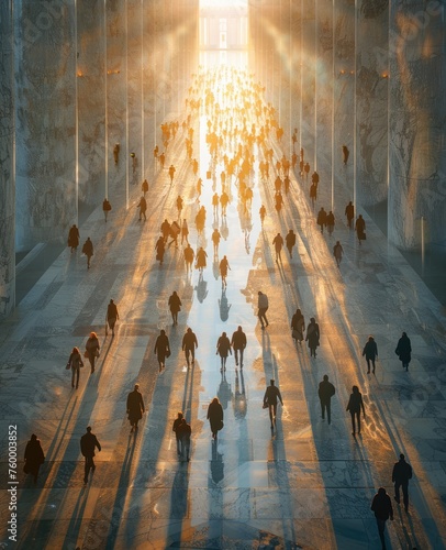 blurry image of a marching ...