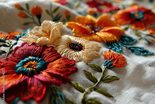 Mexican Colorful flowers em...