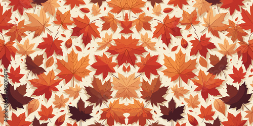Seamless pattern with autumn leaves  fall season maple leaves background  Vector Illustration  generative ai
