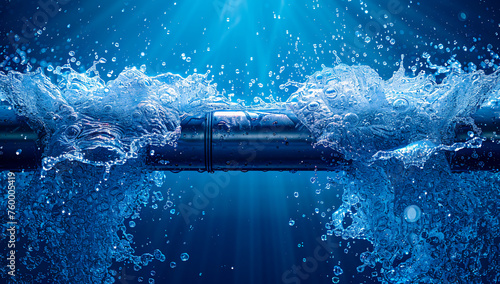 Underwater world, exploring the depths of liquid blue