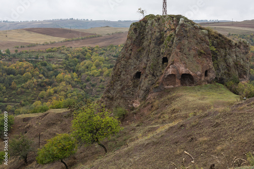 Ancient cave city Khndzoresk in Armenia photo