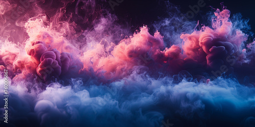 A colorful cloud of smoke with a purple and pink hue