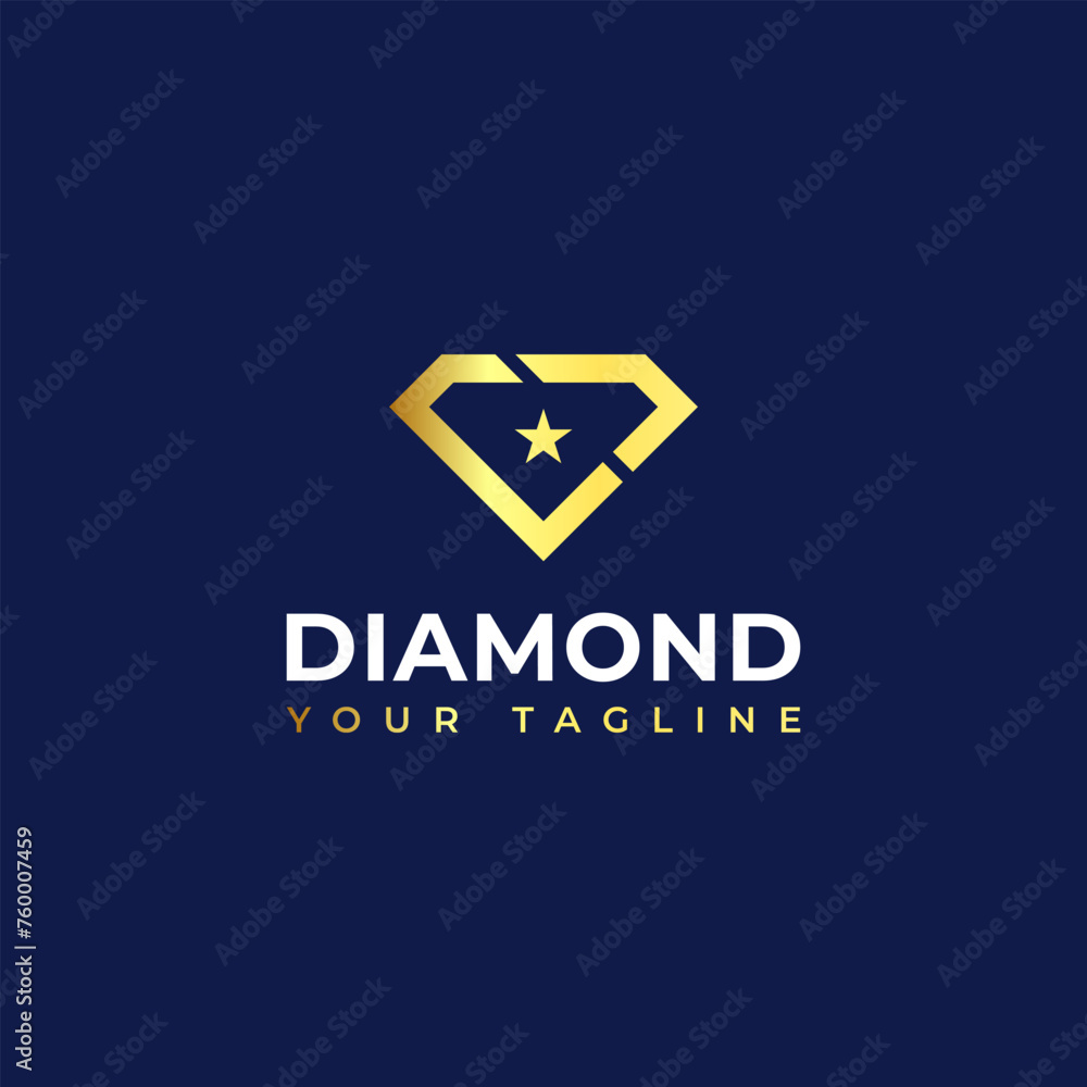 Fototapeta premium Diamond shaped ring jewelry logo transformation design.