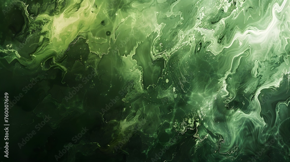 Obraz premium Abstract green paint wallpaper. Detailed stroke of paint.