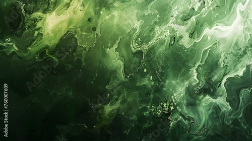 Abstract green paint wallpaper. Detailed stroke of paint. © KHF