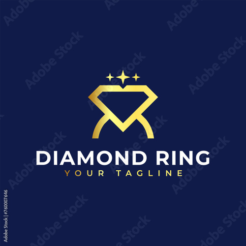 Diamond Ring Logo Concept - Diamond shaped ring jewelry logo transformation design.