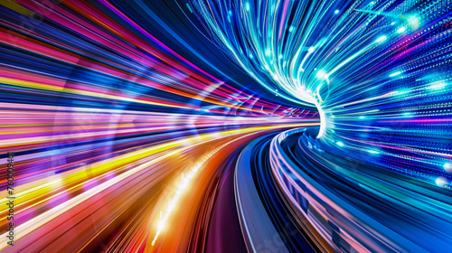 uturistic Speed Tunnel, Motion Blur and Technology © Rabbi