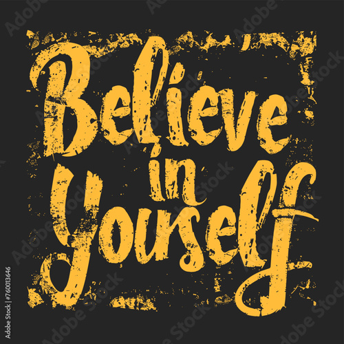 Believe in yourself. Sticker for social media content. Vector hand drawn illustration design. photo