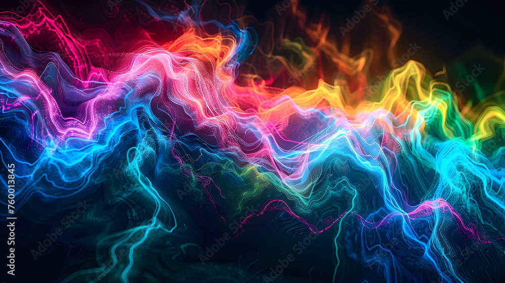 Vibrant waves of rainbow fractal tie dye melting colors flow and morph with high contrast lines, shaping an abstract composition that pulsates with Vibrant waves of rainbow fractal tie dye melting colors flow and morph with high contrast lines, shaping an abstract composition that pulsates with