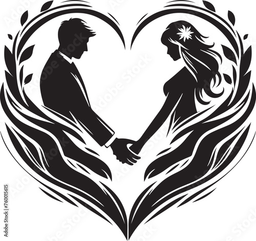 About Holding Hands Heart Shape Silhouette Graphic