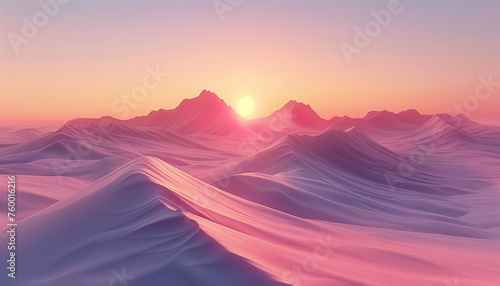 smooth sand dunes at dawn, with subtle pink and orange hues
