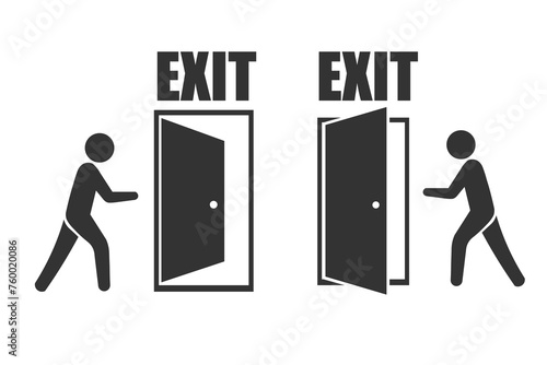 Exit door sign icon. Doorway icon vector ilustration.