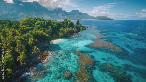 Aerial View of Tropical Island in the Ocean © yganko