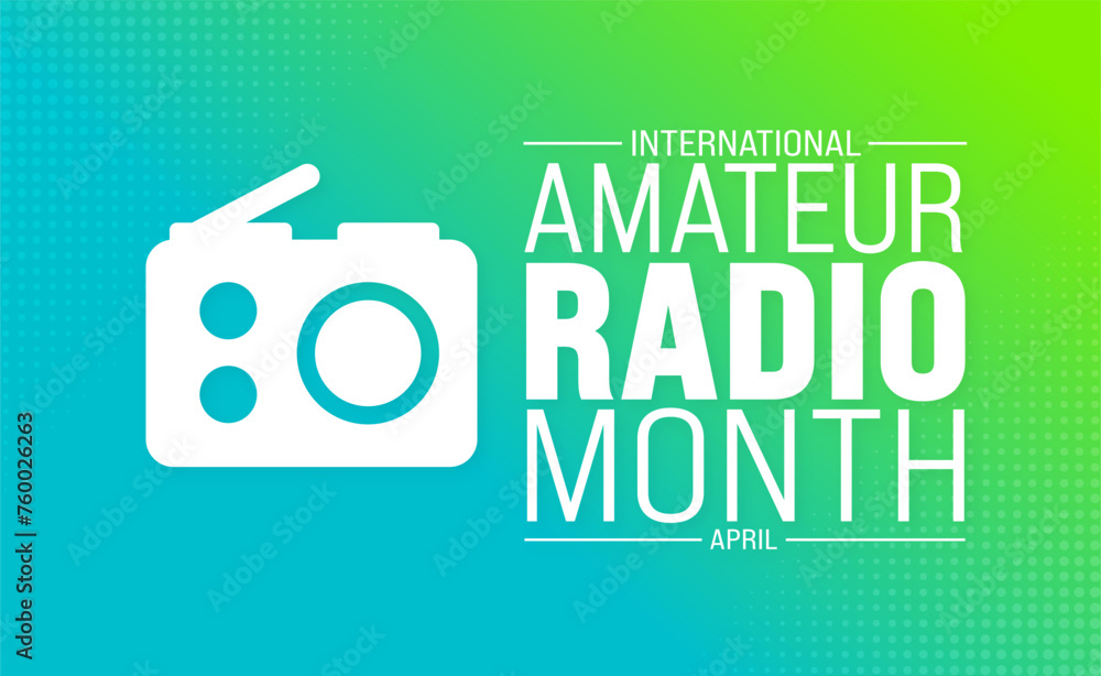 April is International Amateur Radio Month background template. Holiday concept. use to background, banner, placard, card, and poster design template with text inscription and standard color. vector i
