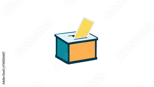 illustrazione di urna elettorale su sfondo bianco photo