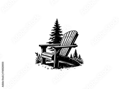 Relaxing Retreat: Adirondack Chair Vector Illustration for Outdoor Designs and Leisurely Escapes