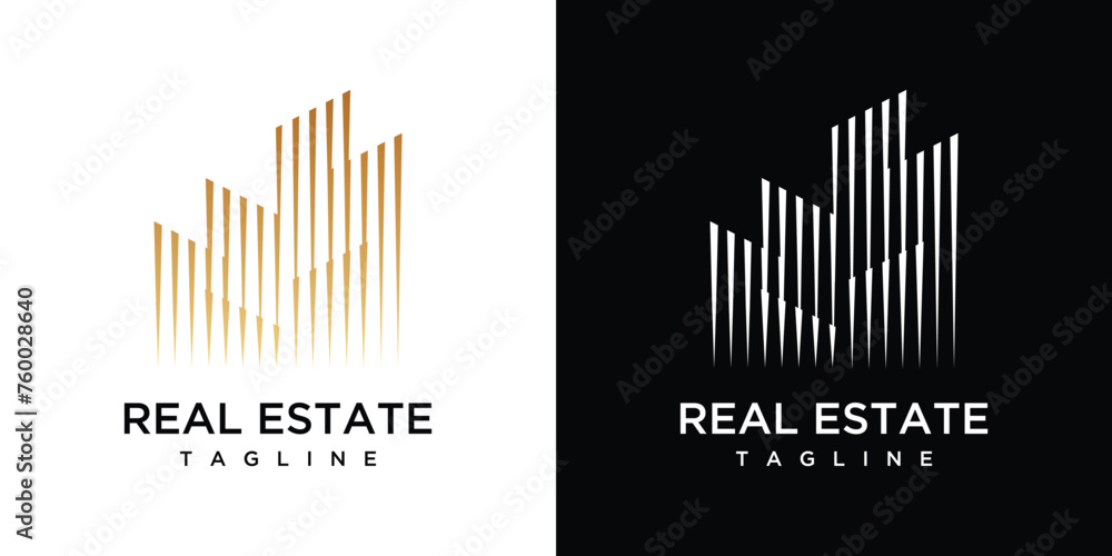 Building logo design inspiration .Real estate building logo design tamplate.	